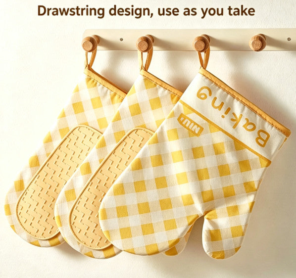 Heat Resistant  Oven Mitts Non-Slip Kitchen Baking Gloves