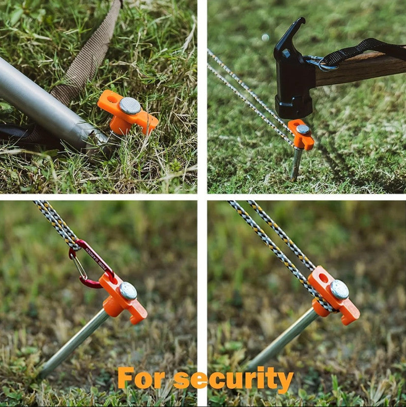 20PCS Heavy Duty Hard Ground 25cm Rock Peg Hook Top Camping Awning Tent Tool UK