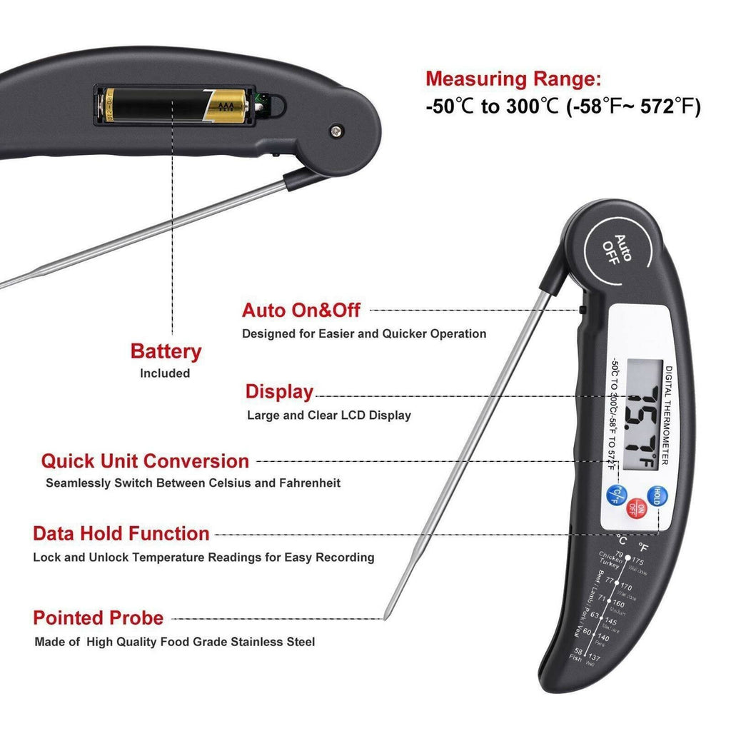 Digital Food Meat Thermometer Probe Cooking Kitchen Temperature Milk BBQ Turkey