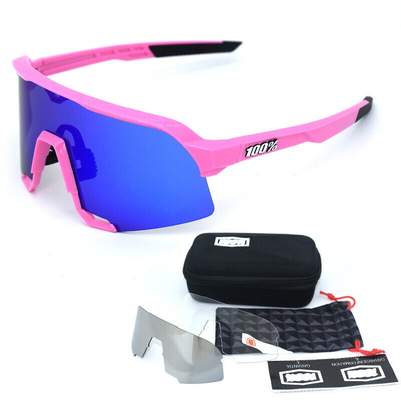 100% S3 Cycling Glasses MTB Road Bike Goggles 3 Lens Polarized Sunglasses UV400