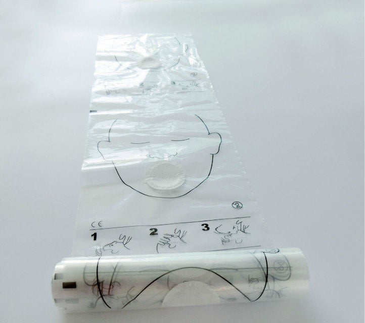 10 ROLLS - Training CPR Face shield TRANSPARENT CPR mask
