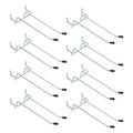 8pcs Pegboard Shelving Hooks 4" Metal Peg Board Holders, Silver