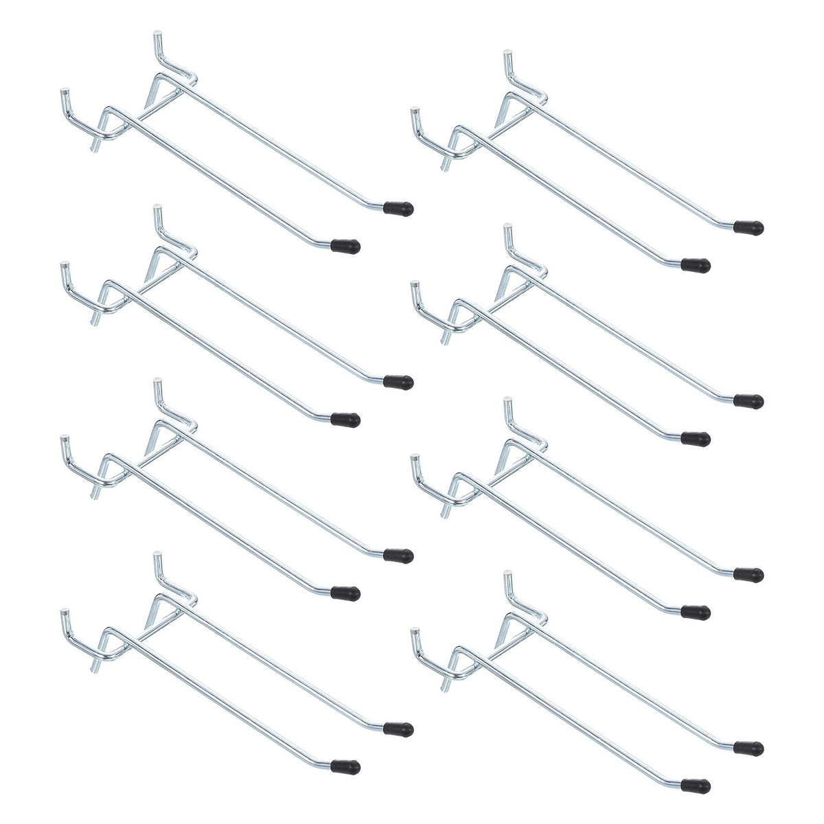 8pcs Pegboard Shelving Hooks 4" Metal Peg Board Holders, Silver