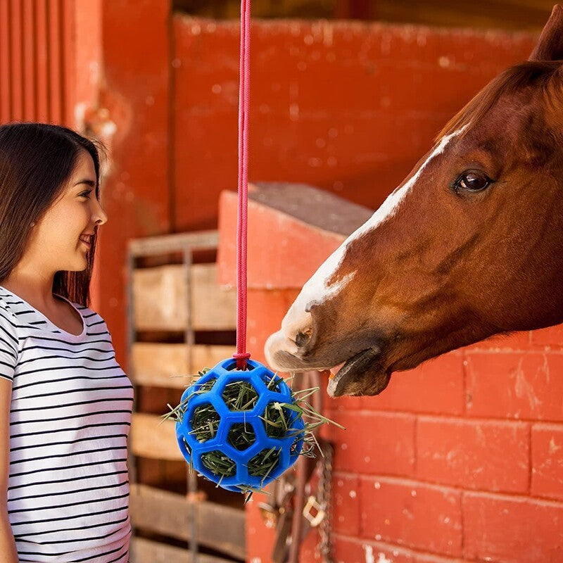 2PCS Horse Treat Ball Hay Feeder Toy Hanging Feeding Toy For Horse Stable NEW