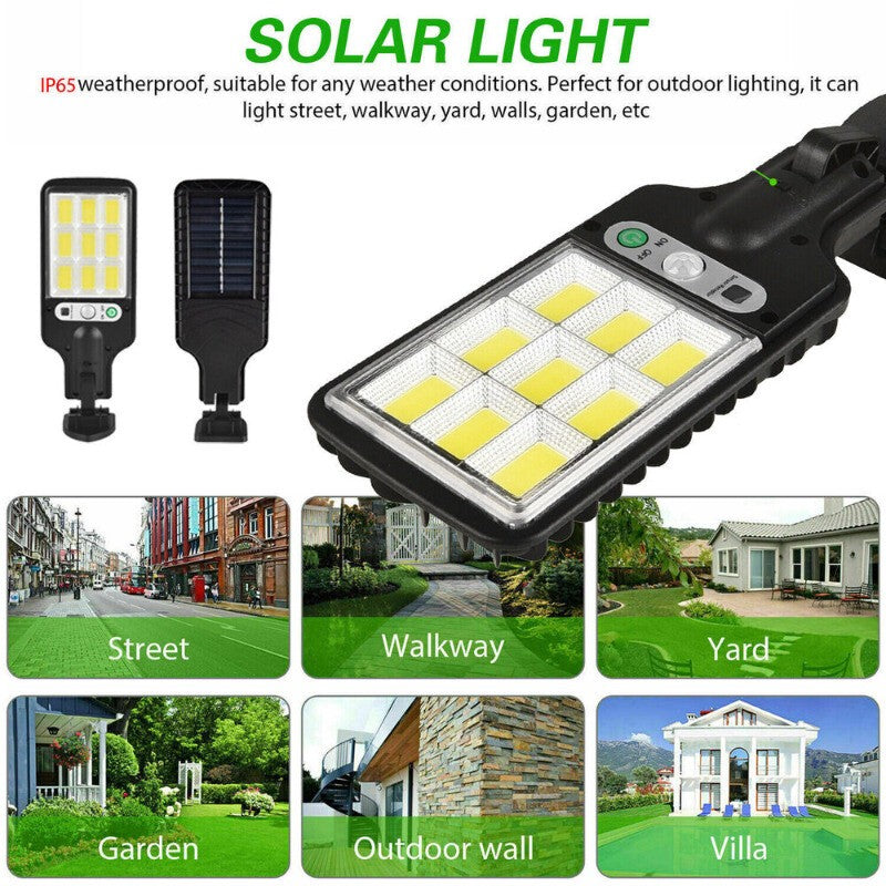 4PCS 6000W LED Solar PIR Motion Sensor Wall Light Security Garden Lamp W/Remote