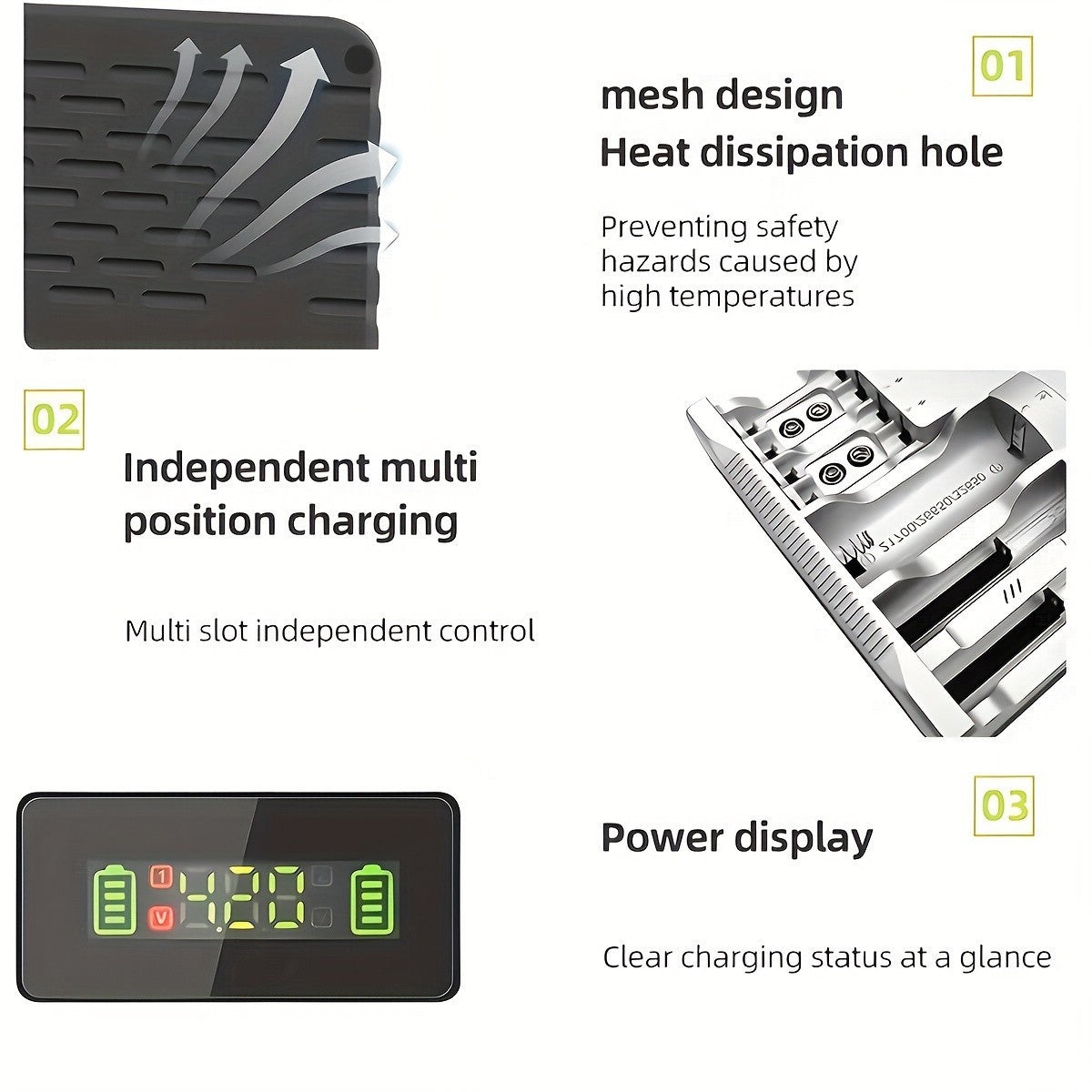 USB Plug Fast Battery Charger For 3A Rechargeable Batteries Universal Multi Solt