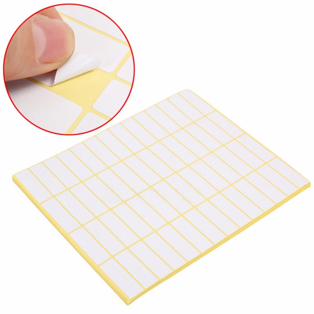 840 White Sticky Labels 13x38 mm Price Stickers Name Tags Blank Self Adhesive