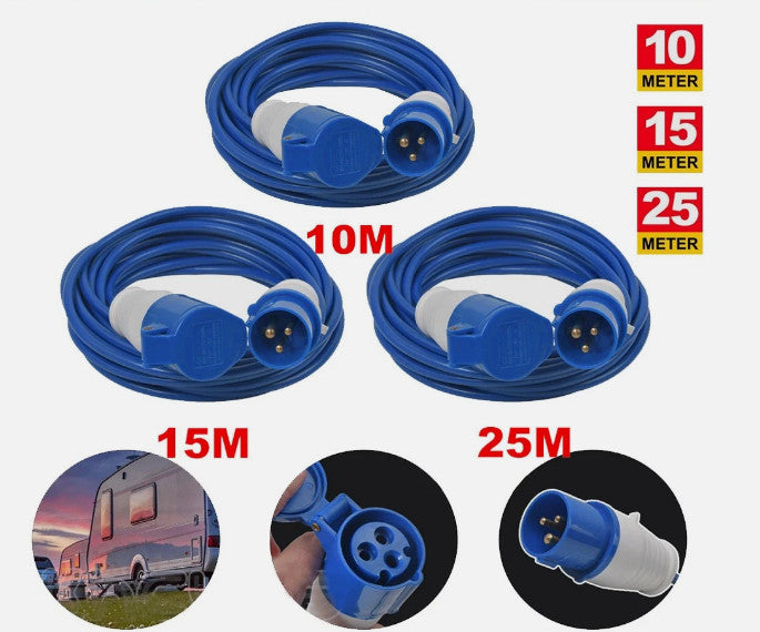 CARAVAN MOTORHOME CAMP SITE HEAVY DUTY 16A 240V MAINS HOOK UP CABLE LEAD UK MADE