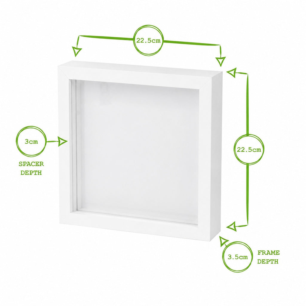 Nicola Spring 3D Box Photo Frames - 8 x 8" - White - Pack of 5