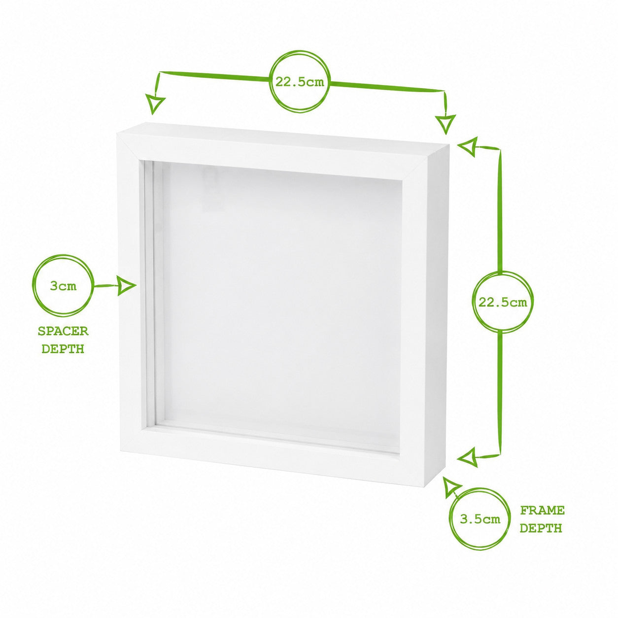 Nicola Spring 3D Box Photo Frames - 8 x 8" - White - Pack of 5