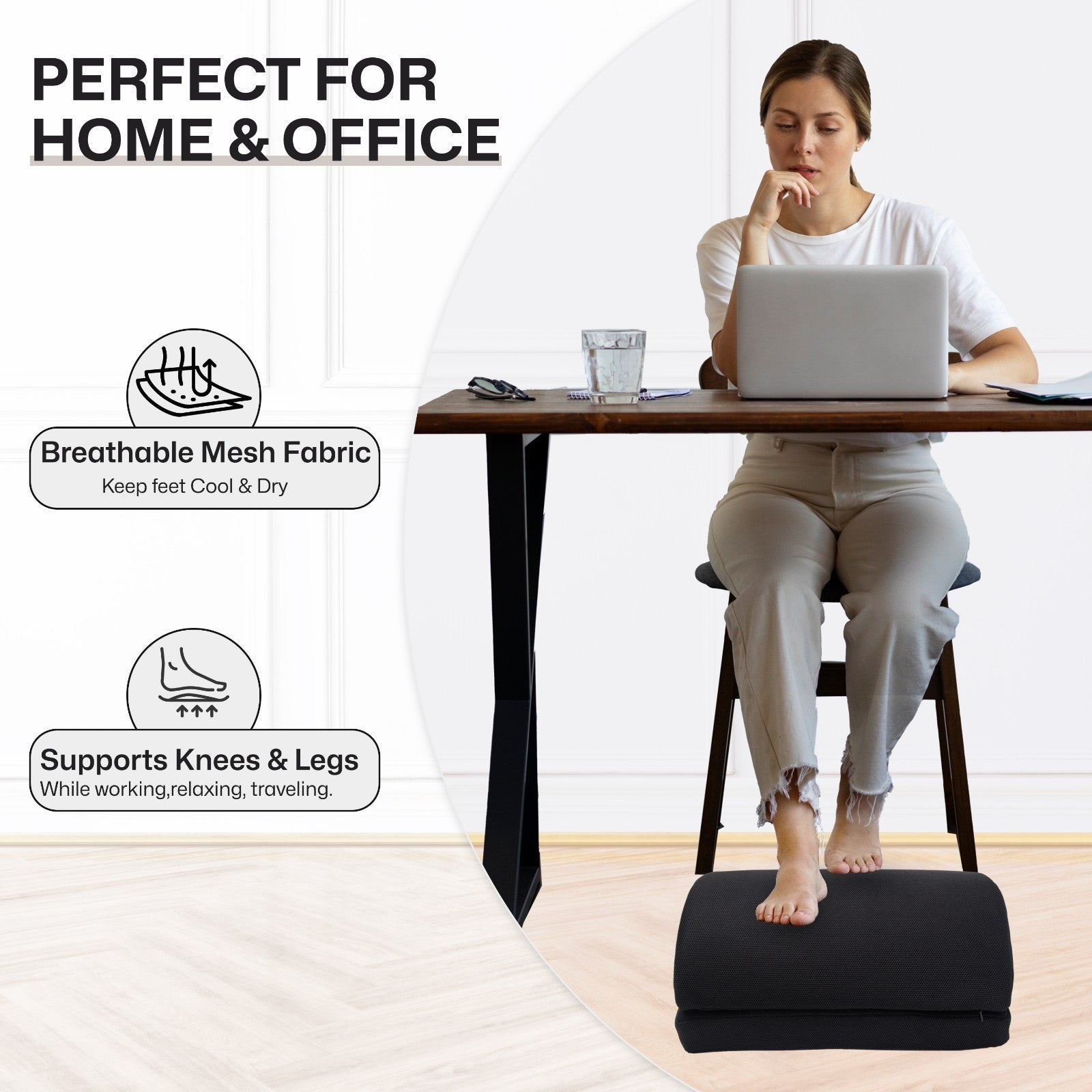 Foot Rest Under Desk High Density Foam Ergonomic Footrest Cushion Pillow UK