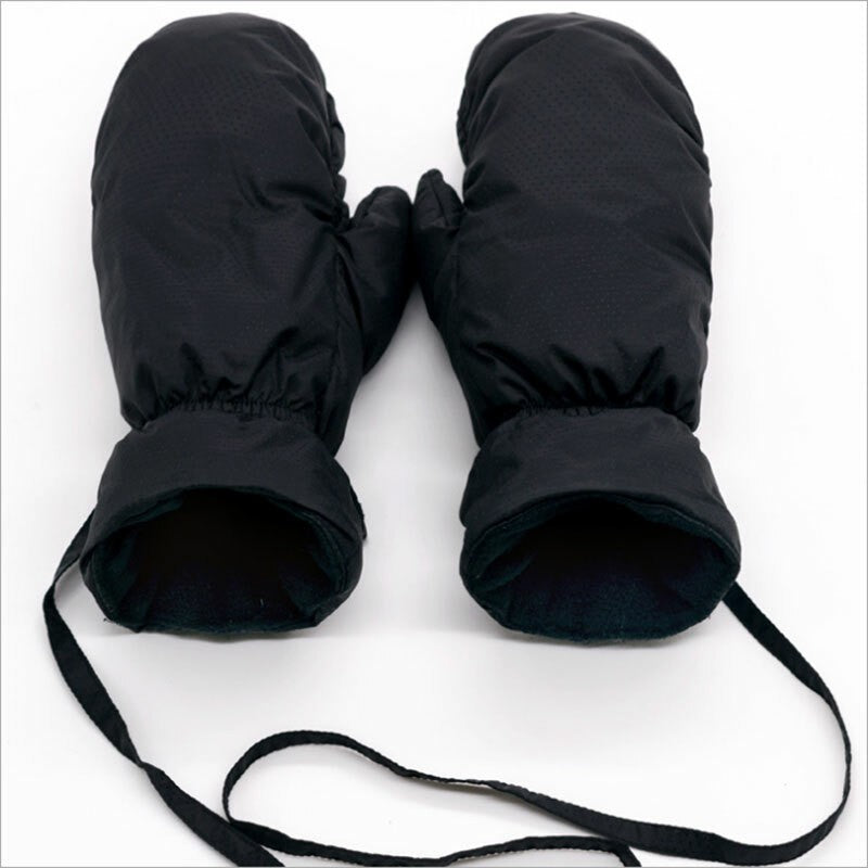 Unisex Black Thick Duck Down Gloves Outdoor Ski Mittens Winter Thermal Glove New