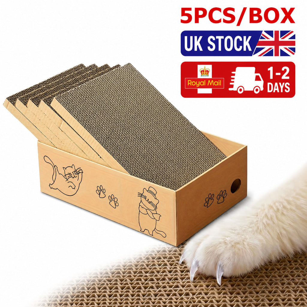 5PC Cat Scratching Board Box Cardboard Kitten Pad Claw Scratcher Scratch Bed Pet
