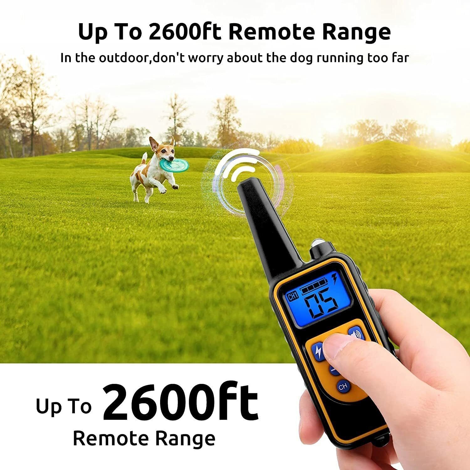 Dog Pet Training Collar with Remote Rechargeable Waterproof Shock Anti Bark 800M