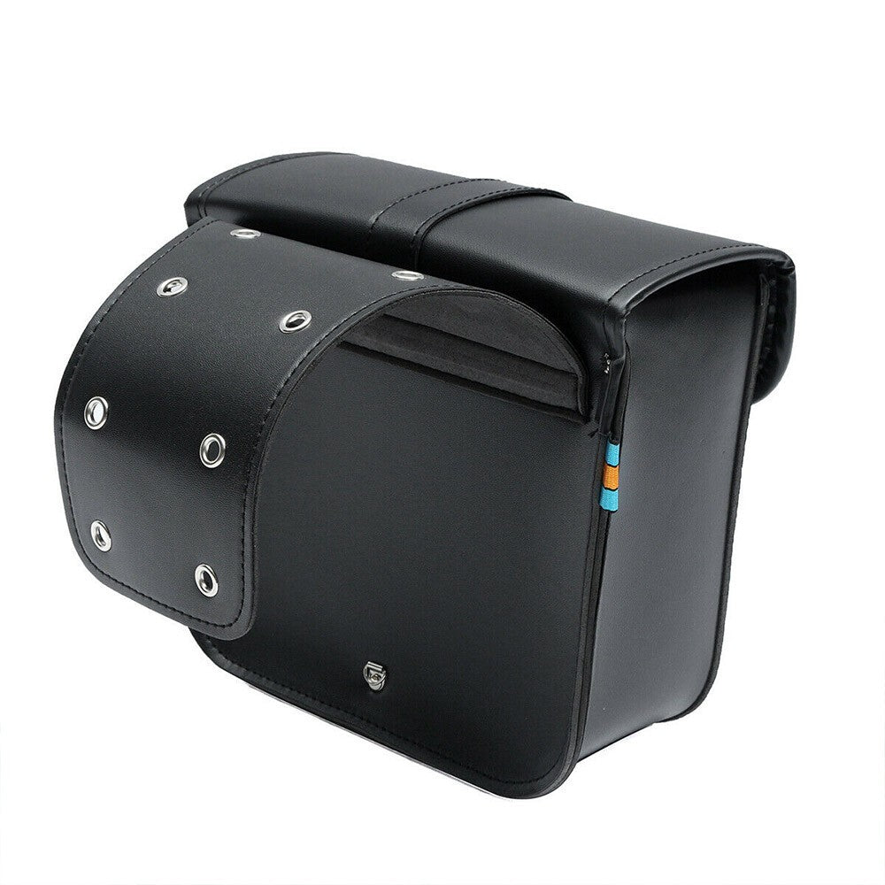 2x Motorbike Saddle Bags Luggage Pouch PU Leather Motorcycle Panniers Universal