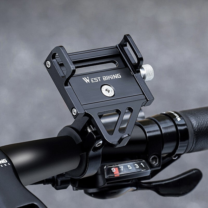 WEST BIKING Aluminum Alloy Bike Bicycle Handlebar Mobile Phone Holder Rack Mount