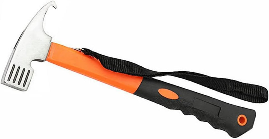12" High Carbon Steel Tent Ham Camping Hammer Heavy Duty with Tent Stake Remover