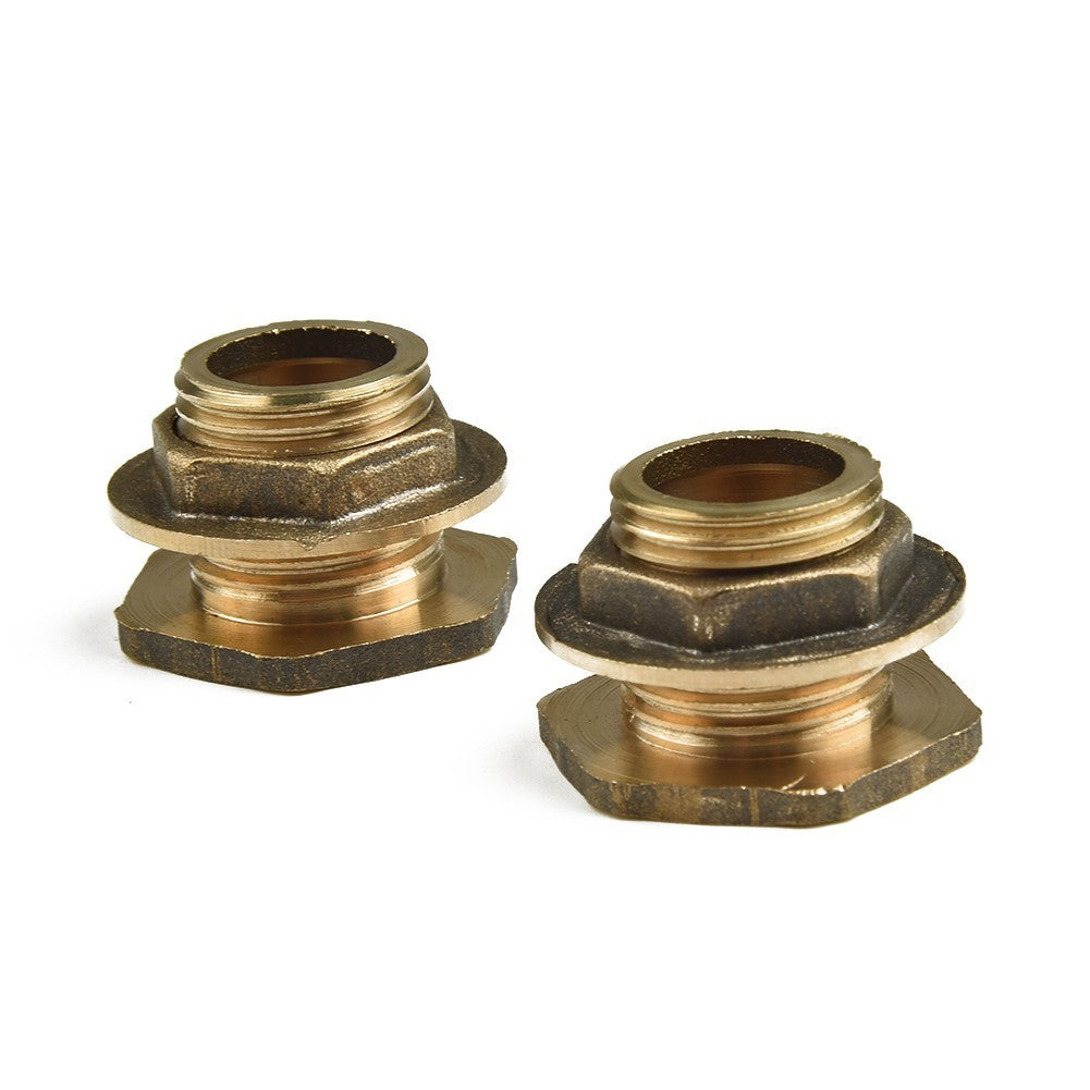 2x Water Butt Water And Connector Brass Bib Tap With Click Lock Fitting