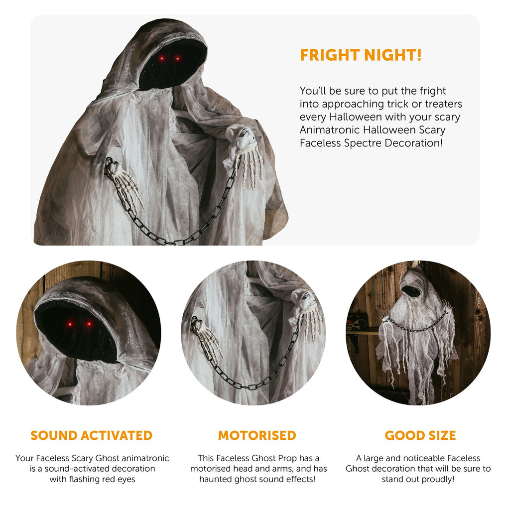 Faceless Spectre Light Up Moving With Sound Halloween Decoration Party Prop 85cm