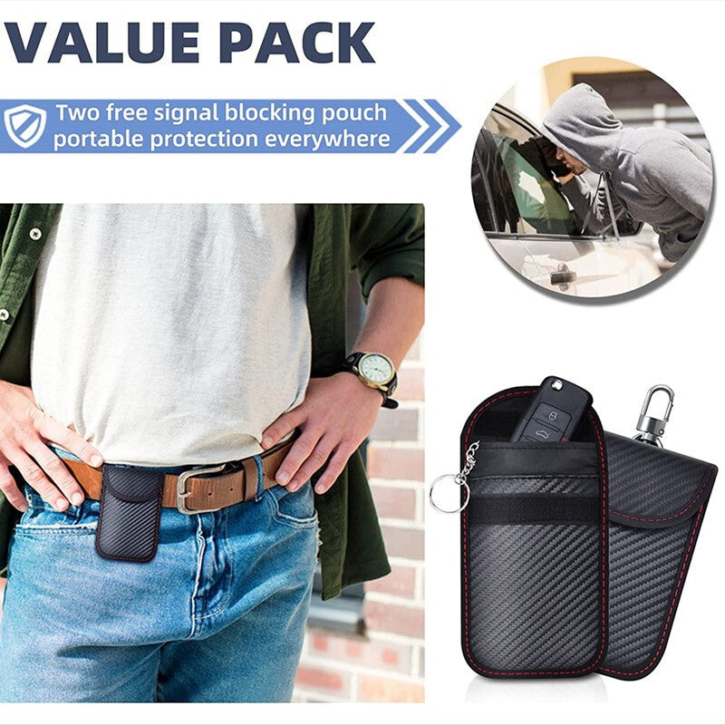 Faraday Box For Car Keys & 2 Pack Faraday Pouch Keyless Signal Blocking RFID Box