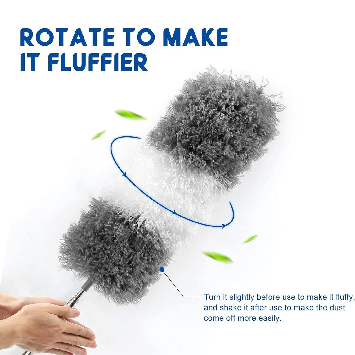 2.8m Extra Long Microfiber Duster for Cleaning Fan, High Ceiling, Blinds