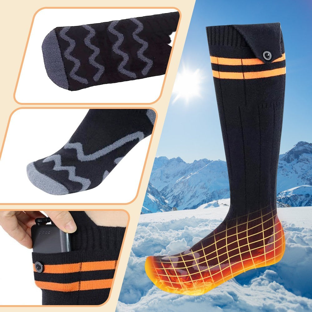 Electric Heated Socks Rechargeable W/ 10000mAh Battery Unisex Winter Foot Warmer