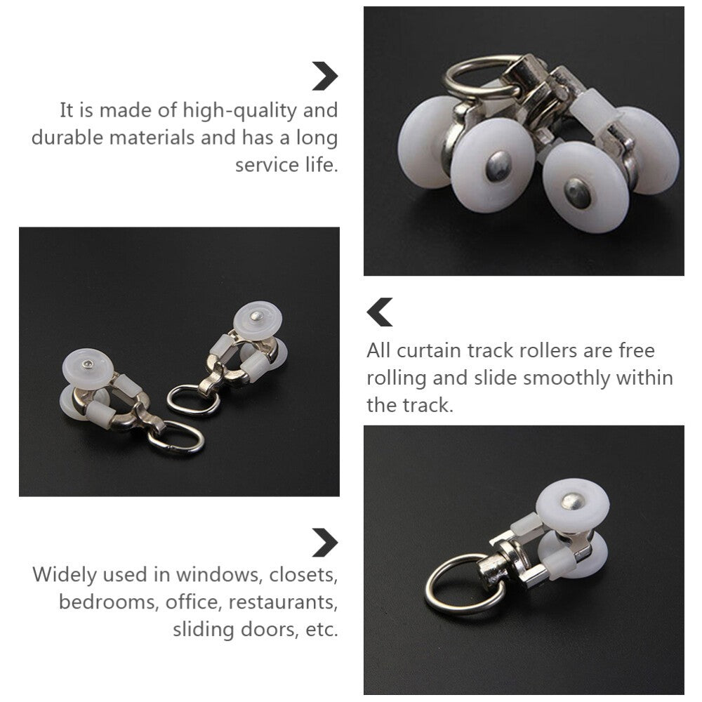 8pcs Heavy Duty Curtain Track Hooks Pulley Runners Gliders for Pergola Canopy