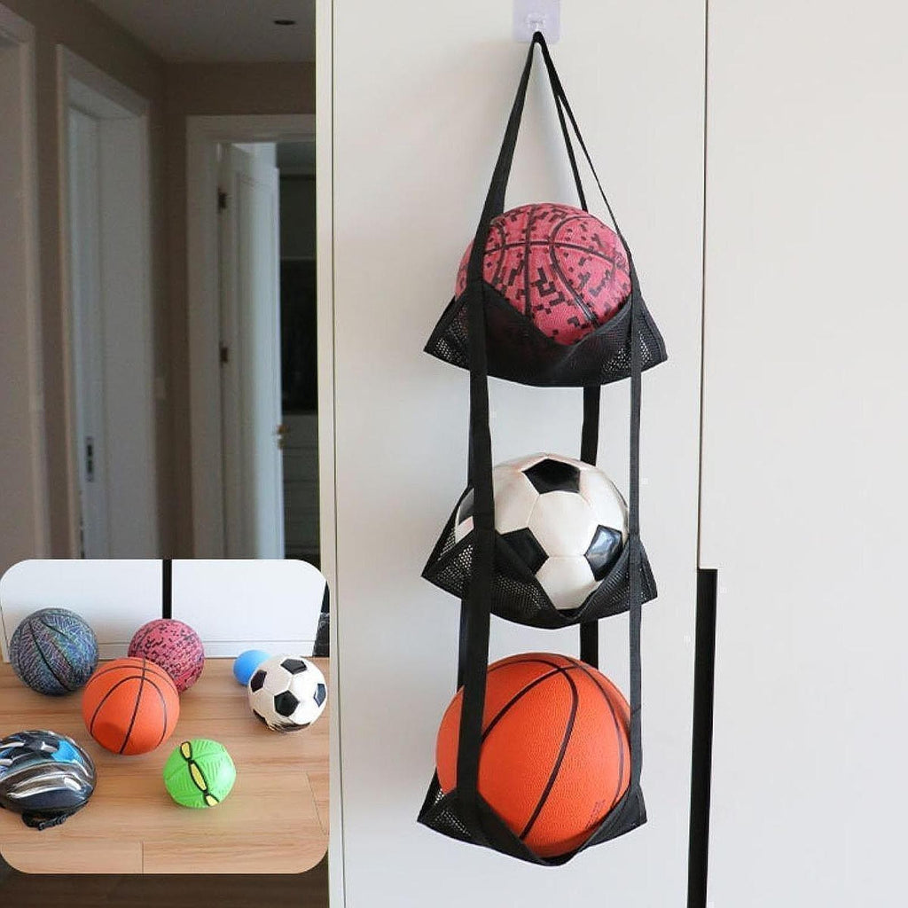 Sports Ball Storage Net for Garage Vertical Sports Equipment Organizer Mesh Bag