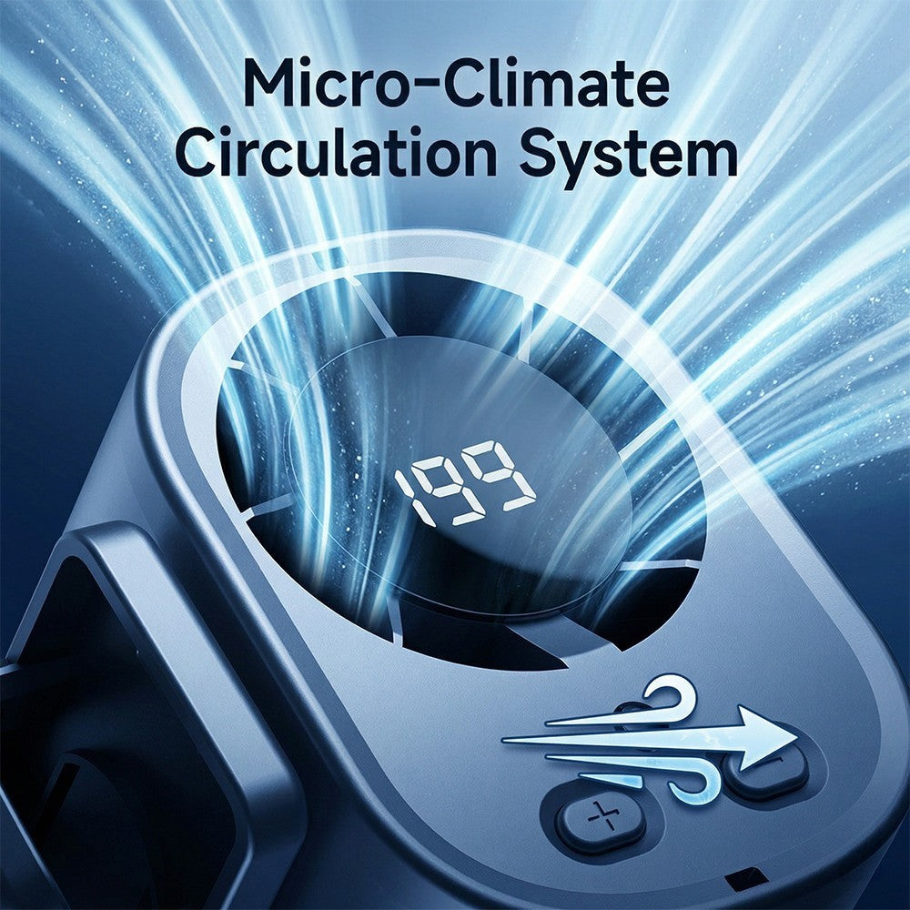 2026 Portable Clip-On Car Cooling Fan 360° Rotation 199 Speeds USB Rechargeable