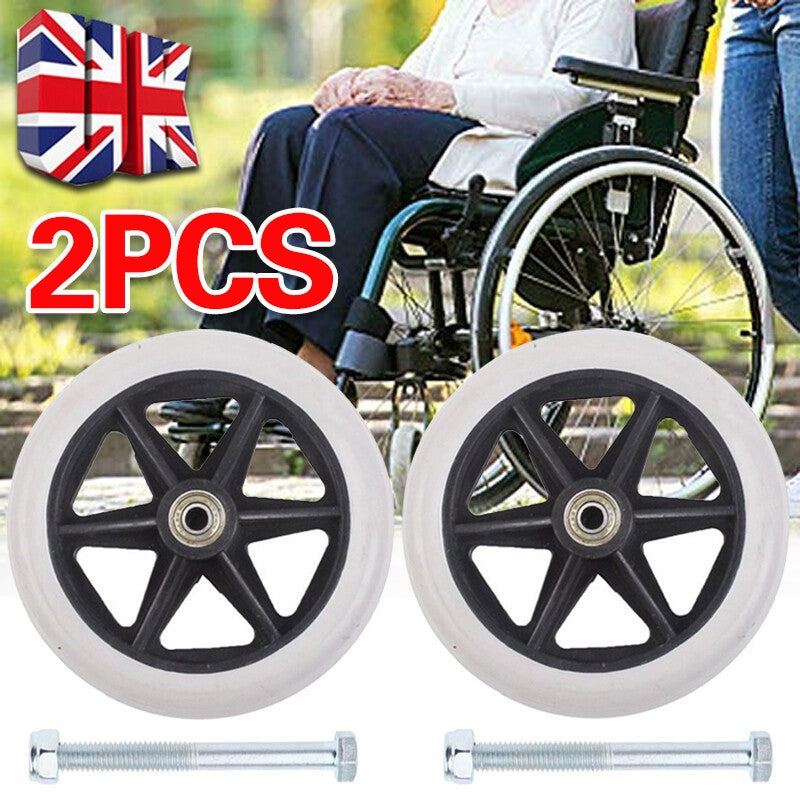 17CM Heavy Duty Wheelchair Replacement-Front Wheel Solid Tire Wheel 2PCS UK
