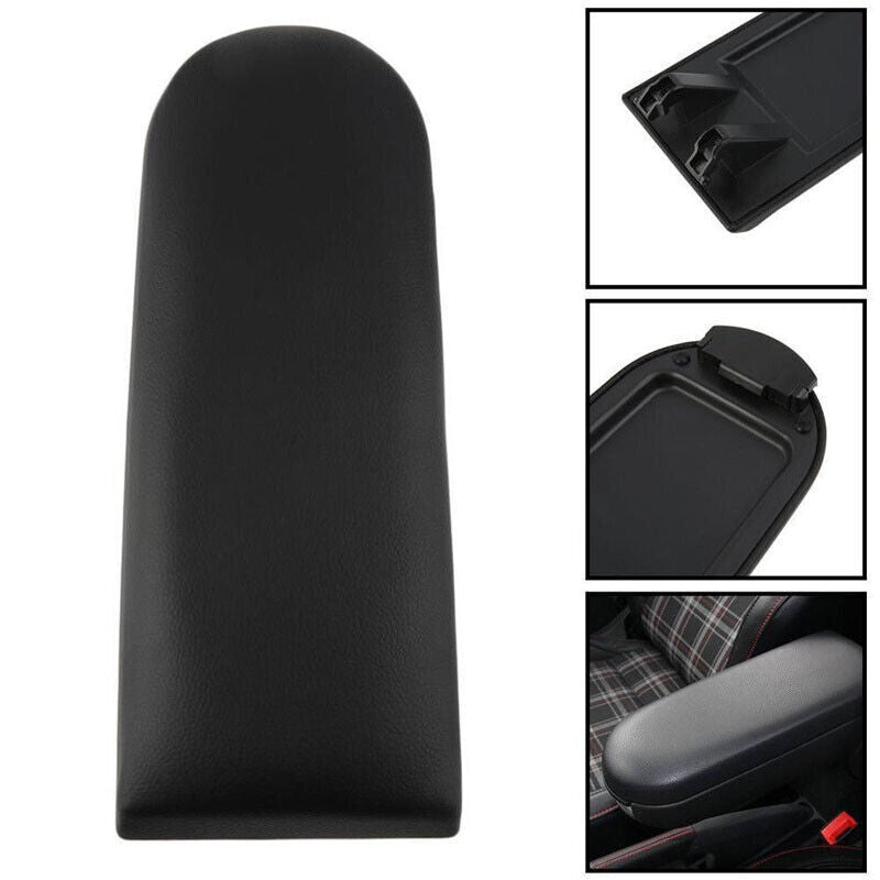 Black Leather Armrest Center Console Arm Rest Cover for VW Golf MK4 99-04 NEW 1X