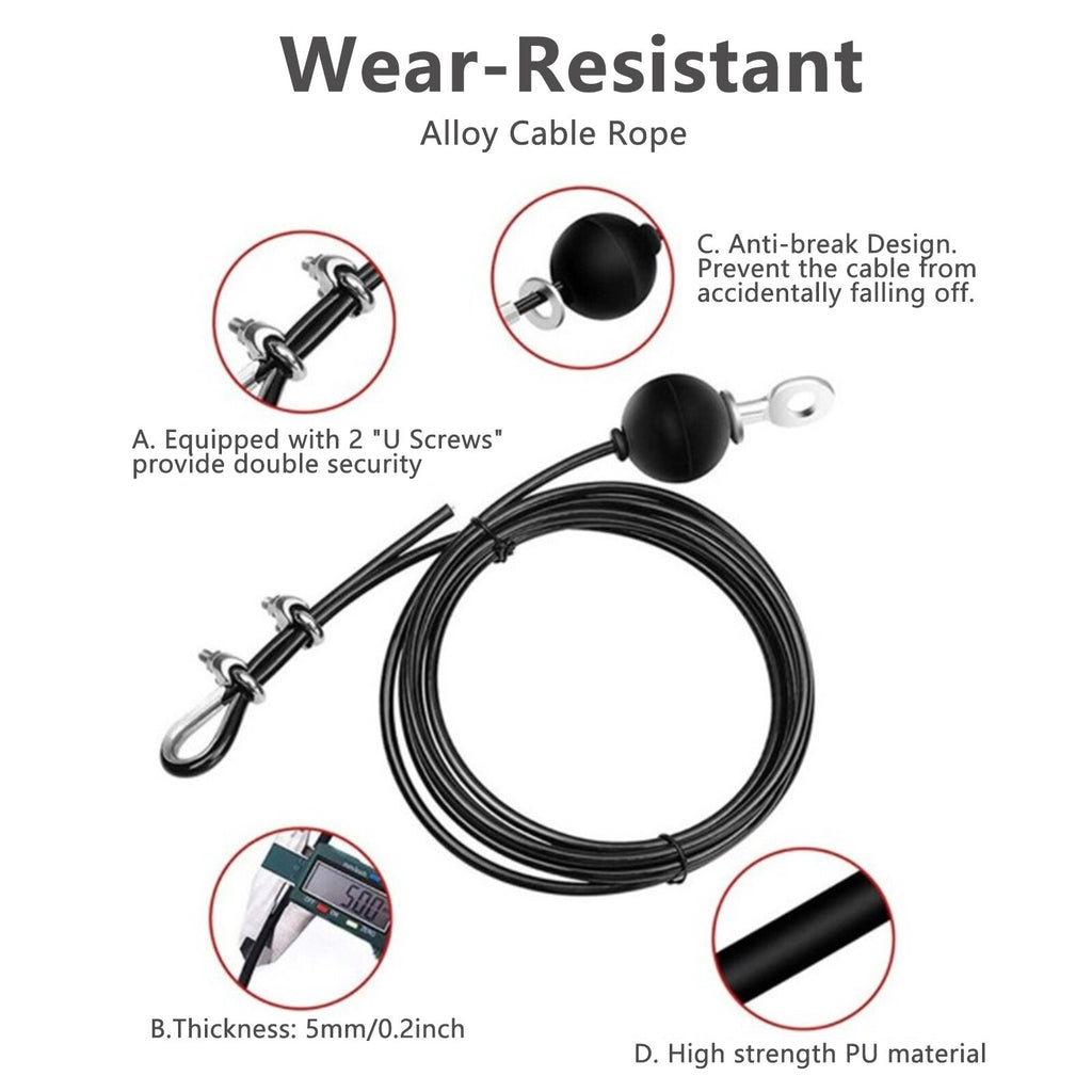 Adjustable Steel Wire Rope Kit DIY Weight Multi Gym Cable Fitness Pulley Tool