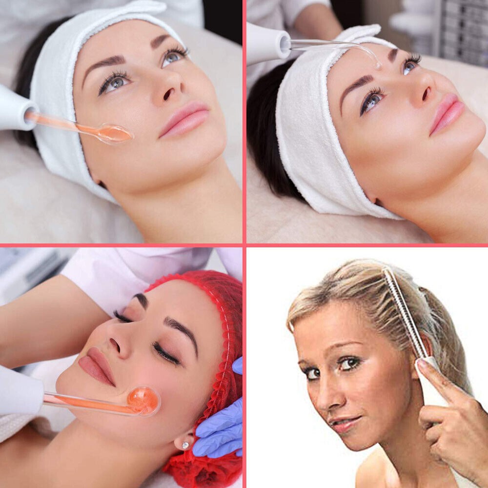 UK Portable High Frequency Electrotherapy Skin Therapy Wand Machine Acnes Remove