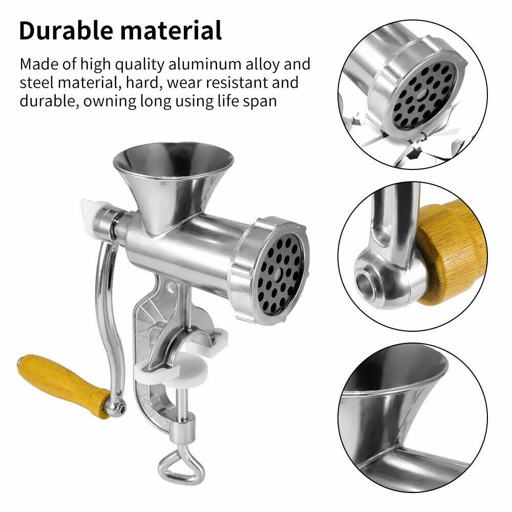 Heavy Duty Manual Sausage Maker Meat Mincer & Grinder Hand Operated Kitchen Tool
