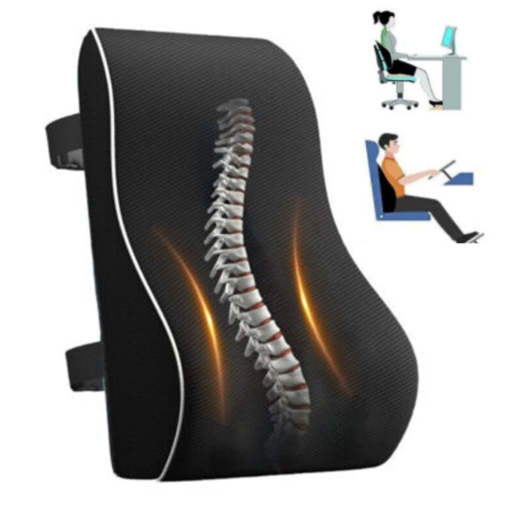 Lumbar Back Support Cushion Wheelchair Office Chair Pillow Memory Foam Car Seat.