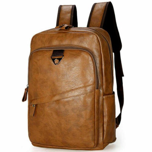 Men's Women's Vintage Leather Rucksack School Backpack Travel Bag Laptop