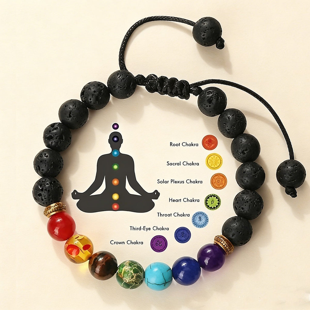 Colorful Volcanic Stone Braided Bracelet