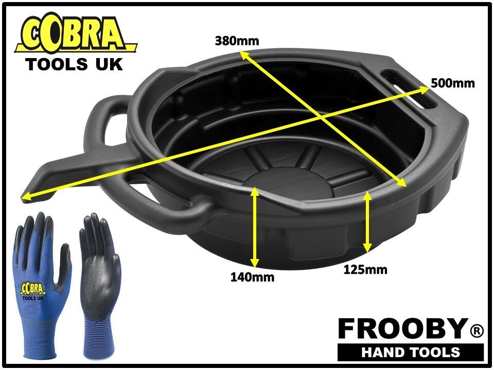 10 LITRE WIDE OIL DRAIN PAN BRAKE CLUTCH FLUID LUBRICANT UNDER VEHICLE CONTAINER