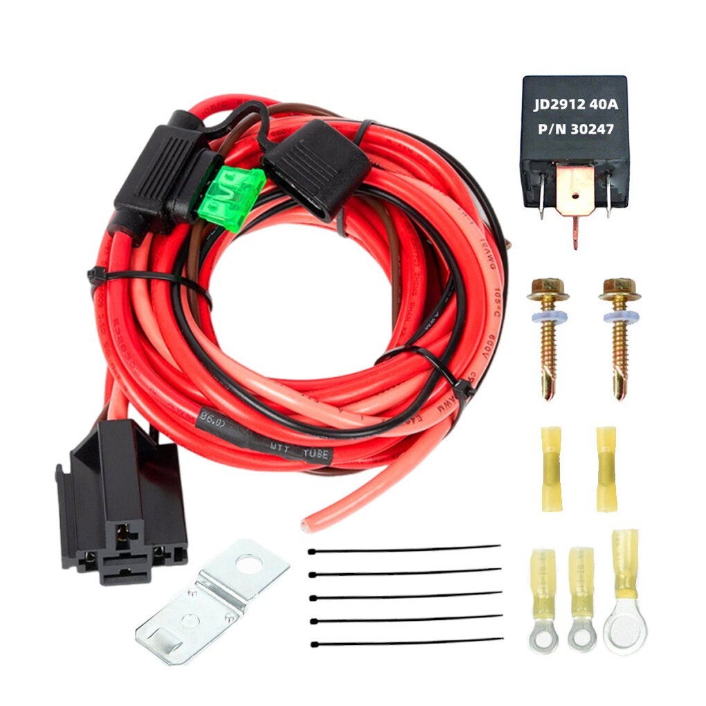 12V Universal Fuel Pump Relay Kit with Complete Wiring Harness for Automotiv