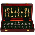 Retro Medieval Luxury Chess Game Set with Wooden Chessboard Family Chess Pieces