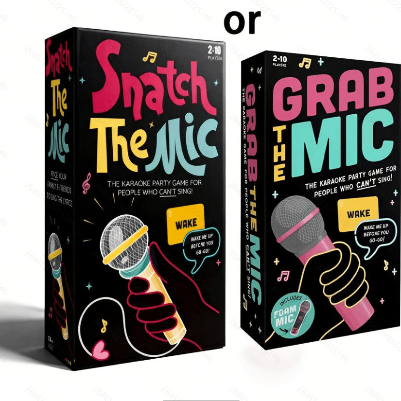 ‘Snatch The Mic’ Karaoke Party Card Game, 2-10 Players Brand New Sealed