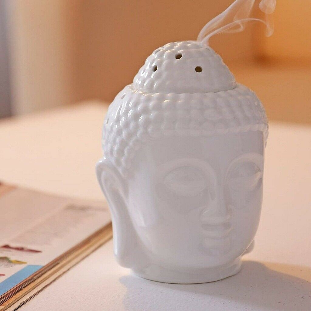 Thai Buddha Oil Burner Buddah Head Wax Melts Ornament Spa Ceramic Tea Light Gift