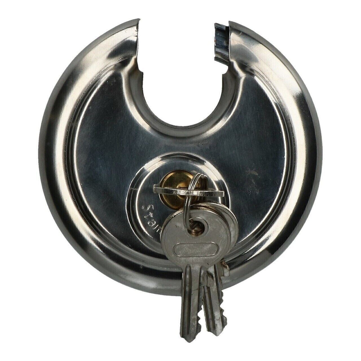 Heavy Duty High Security 70mm Round Circular Disc Steel Lock Garages Padlock UK