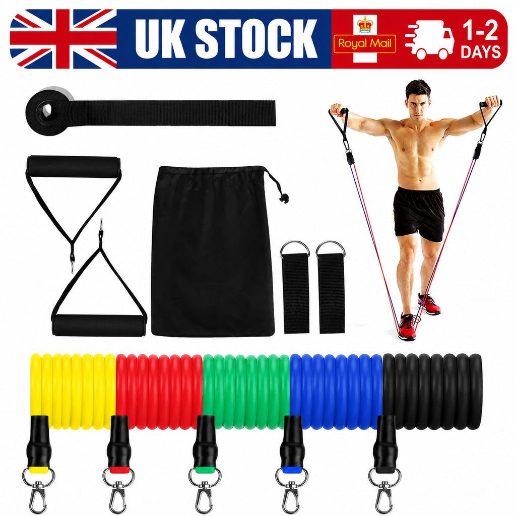 Resistance Bands 11PCS Set Workout Exercise Fitness Yoga Home Training Tubes