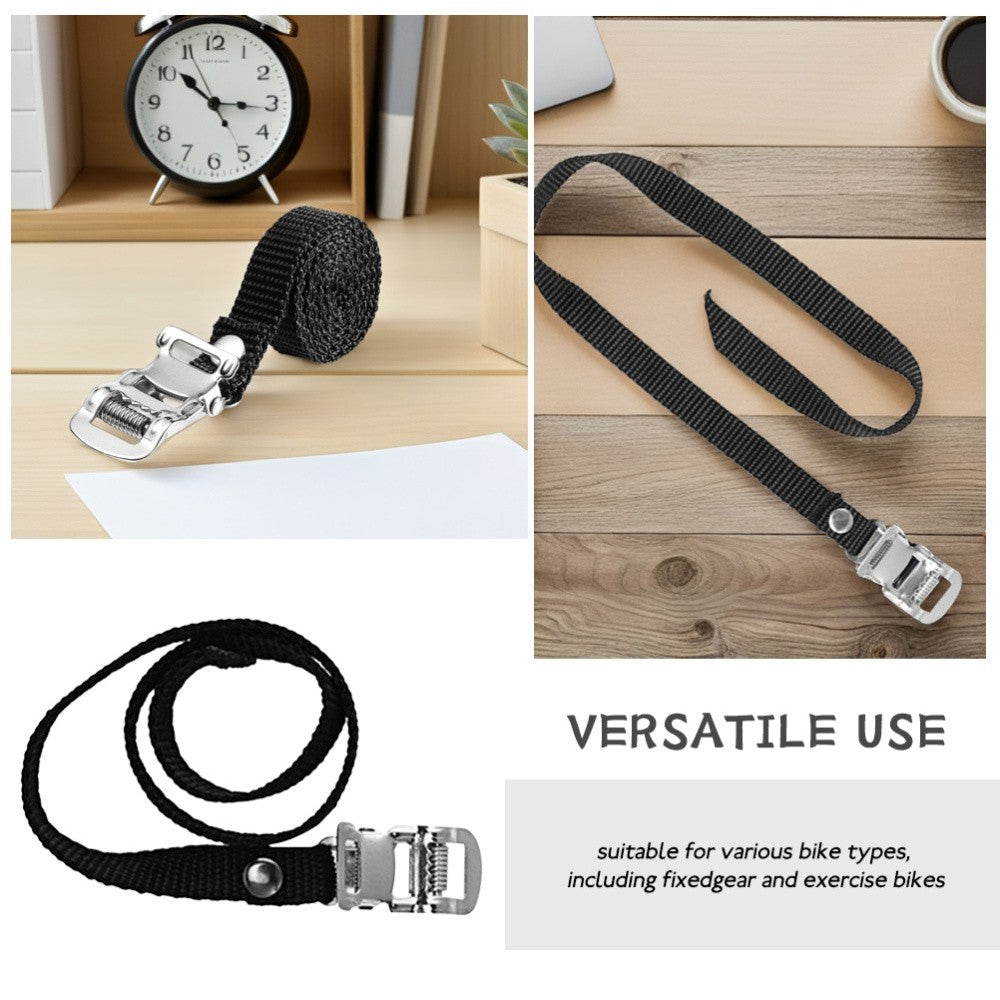 Black Bike Pedal Straps 10 Pieces Toe Clip Foot Fixing Belt for Cycling