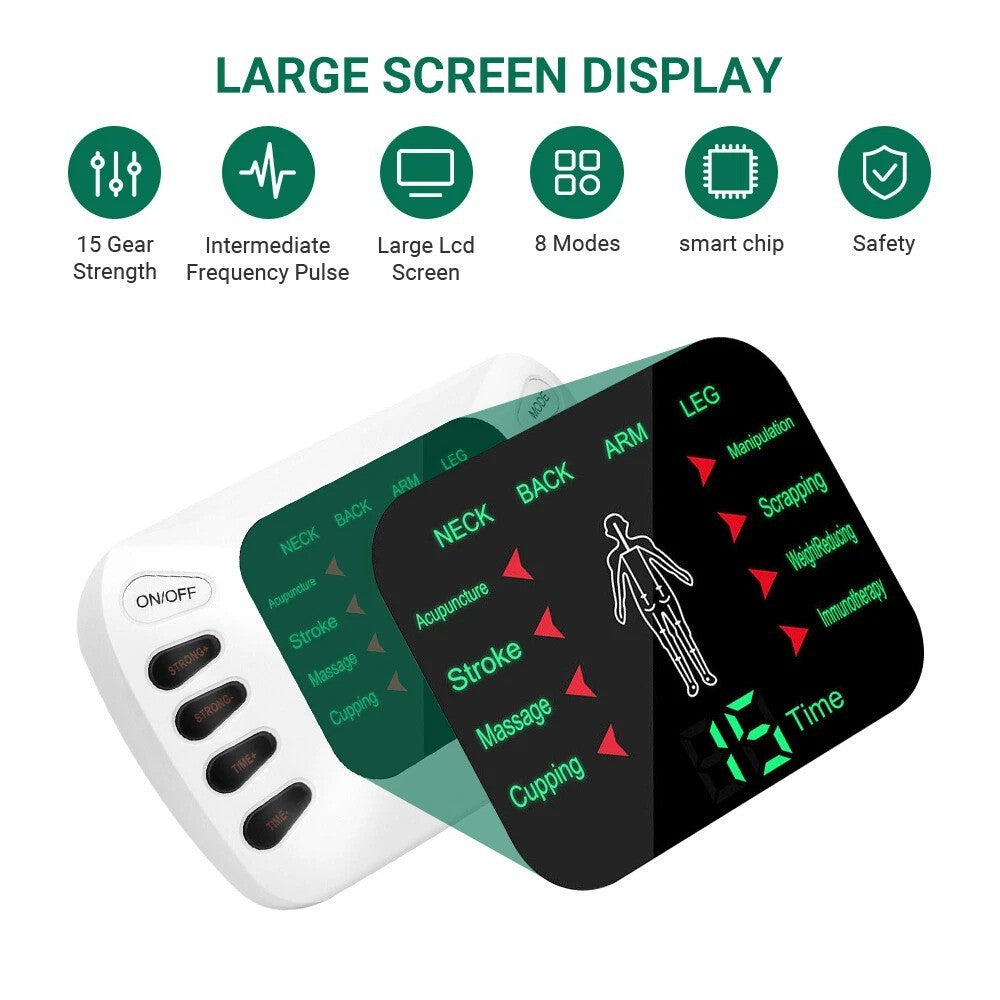 Dual Channel Digital TENS Machine for Pain Relief, 8 Modes Muscle Stimulator