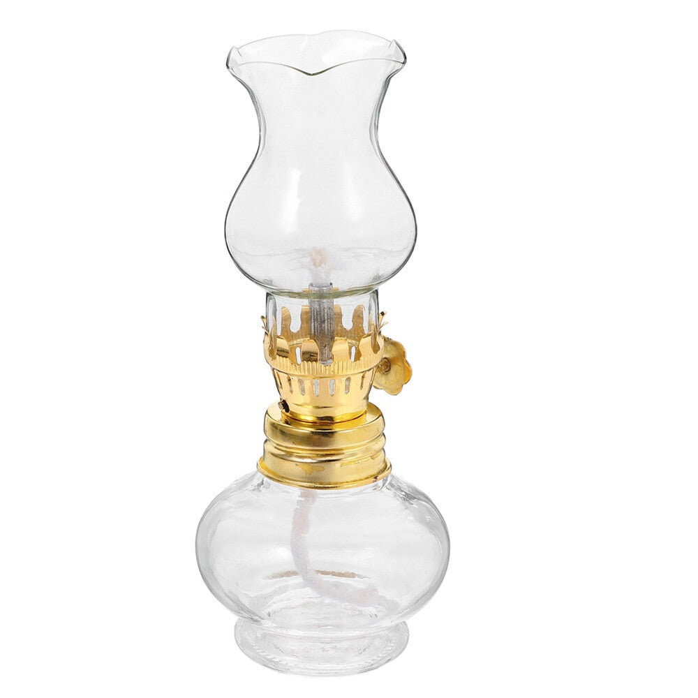 Stylish Glass Oil Lamp Kerosene Lamp for Indoor Emergency Lighting