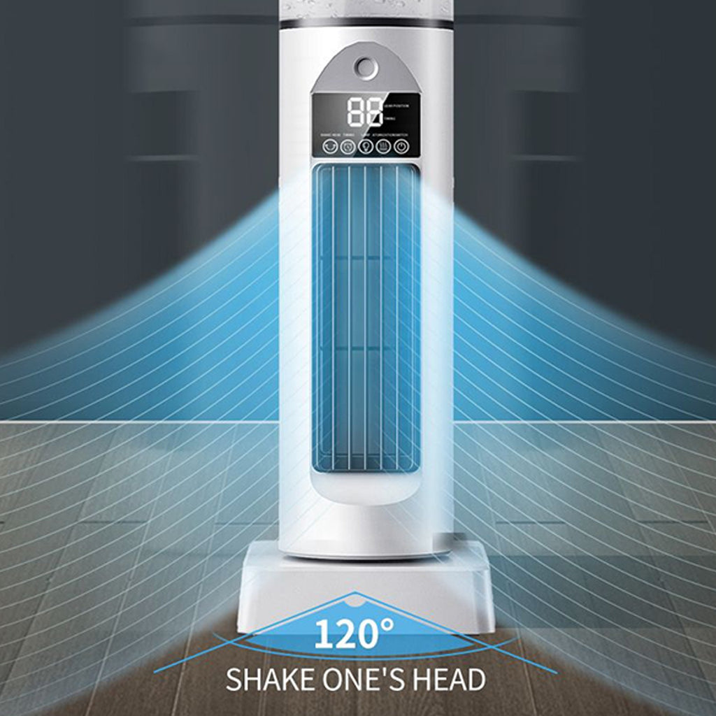 Silent Tower Fan Bladeless Oscillating Cooler Remote 6 Speed Portable AC