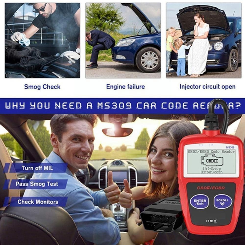 Car Fault Code Reader Engine Diagnostic Scanner Reset Tools MS309 OBD2 OBDII UK