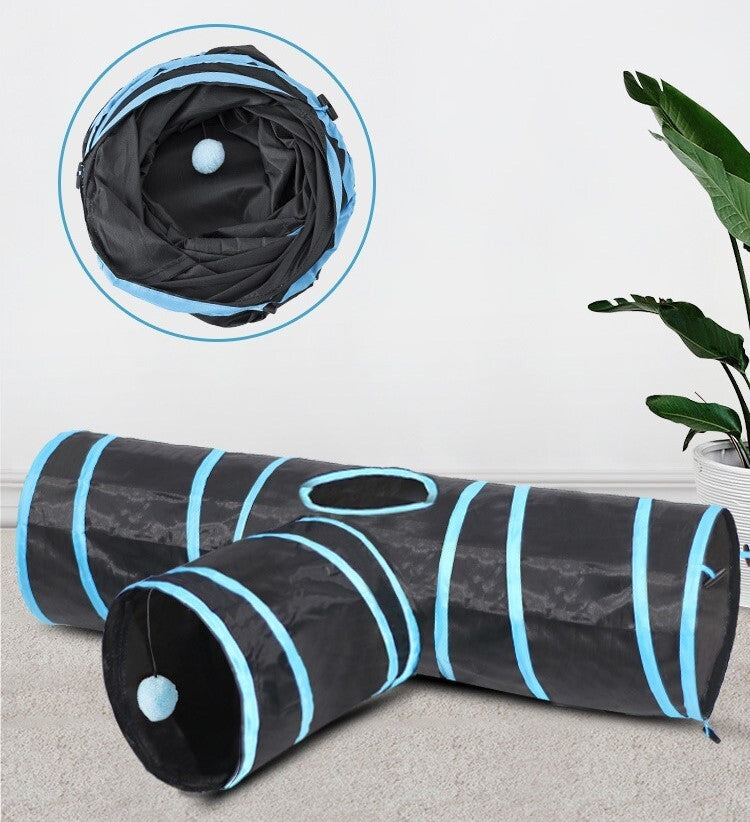 Cat Tunnel 3 Way Toy Long Pop Up Tube Play Indoor Cats Interactive Pet in UK